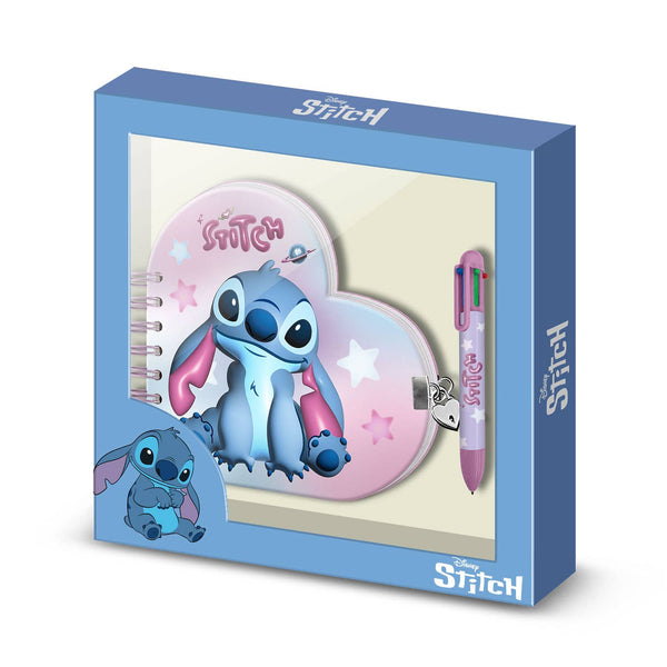 Coffret Journal + Stylo 6 Couleurs Stitch Cosmic