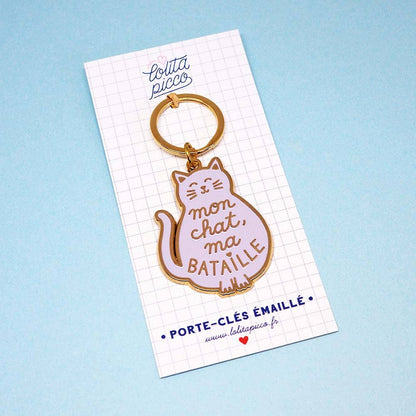 Porte-Clés "Mon Chat, Ma Bataille"