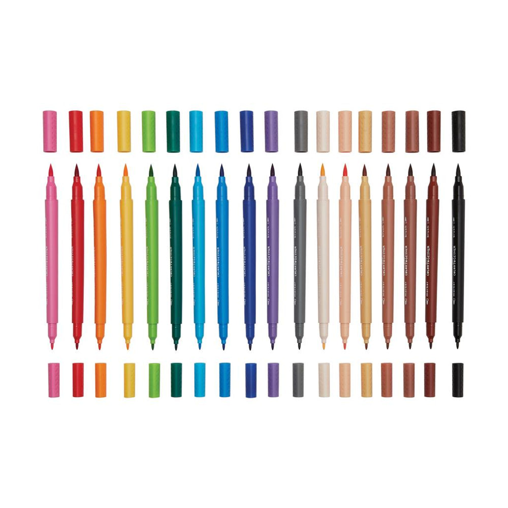 Set of 18 Multicolored Felt-Tip Pens
