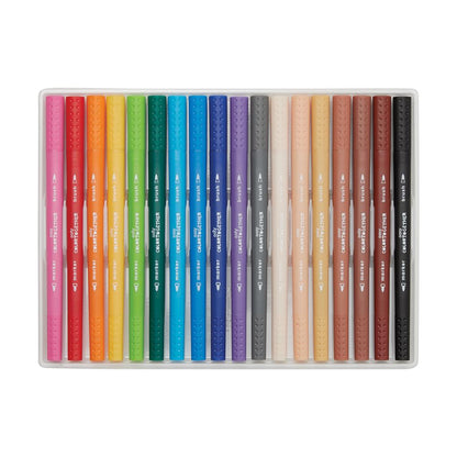 Set of 18 Multicolored Felt-Tip Pens
