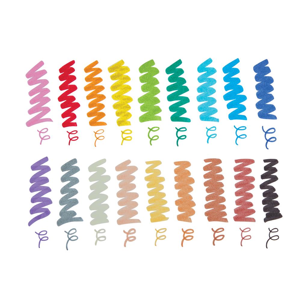 Set of 18 Multicolored Felt-Tip Pens