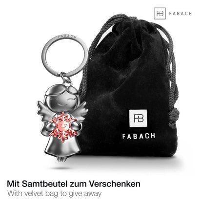 Guardian angel "star" keychain - lucky angel with snowflake - lucky angel charm