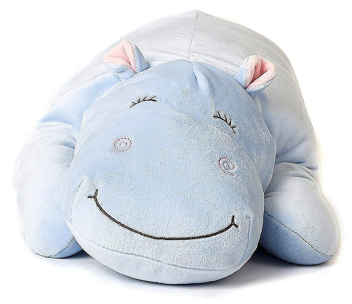 Light blue hippo plush cushion