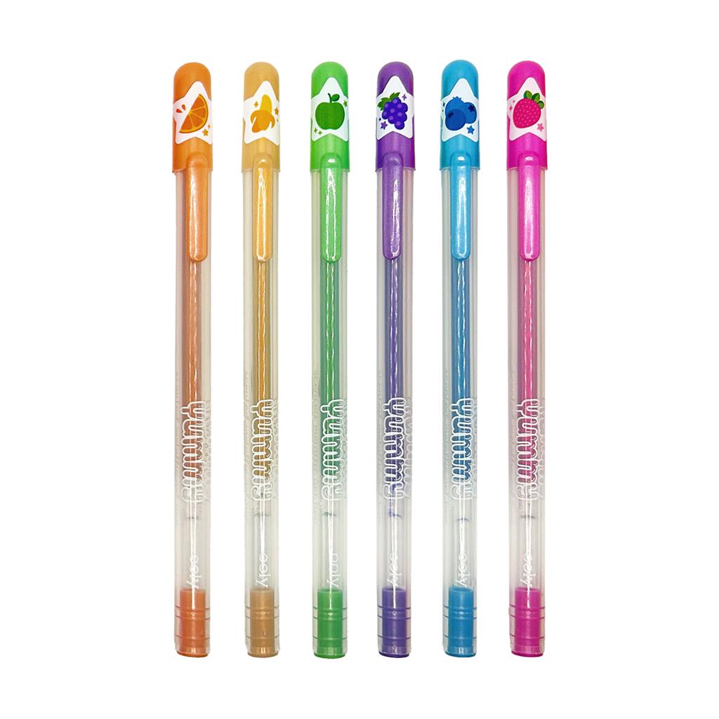 Set of 6 Metallic and Scented Gel Pens