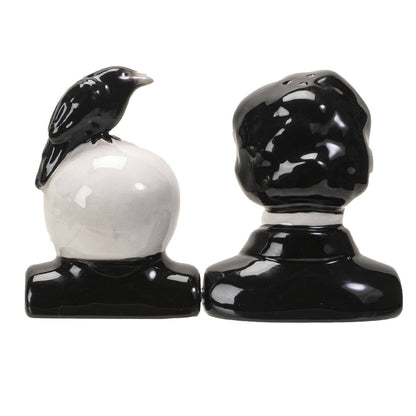 Edgar Allan Poe ceramic salt and pepper shaker set