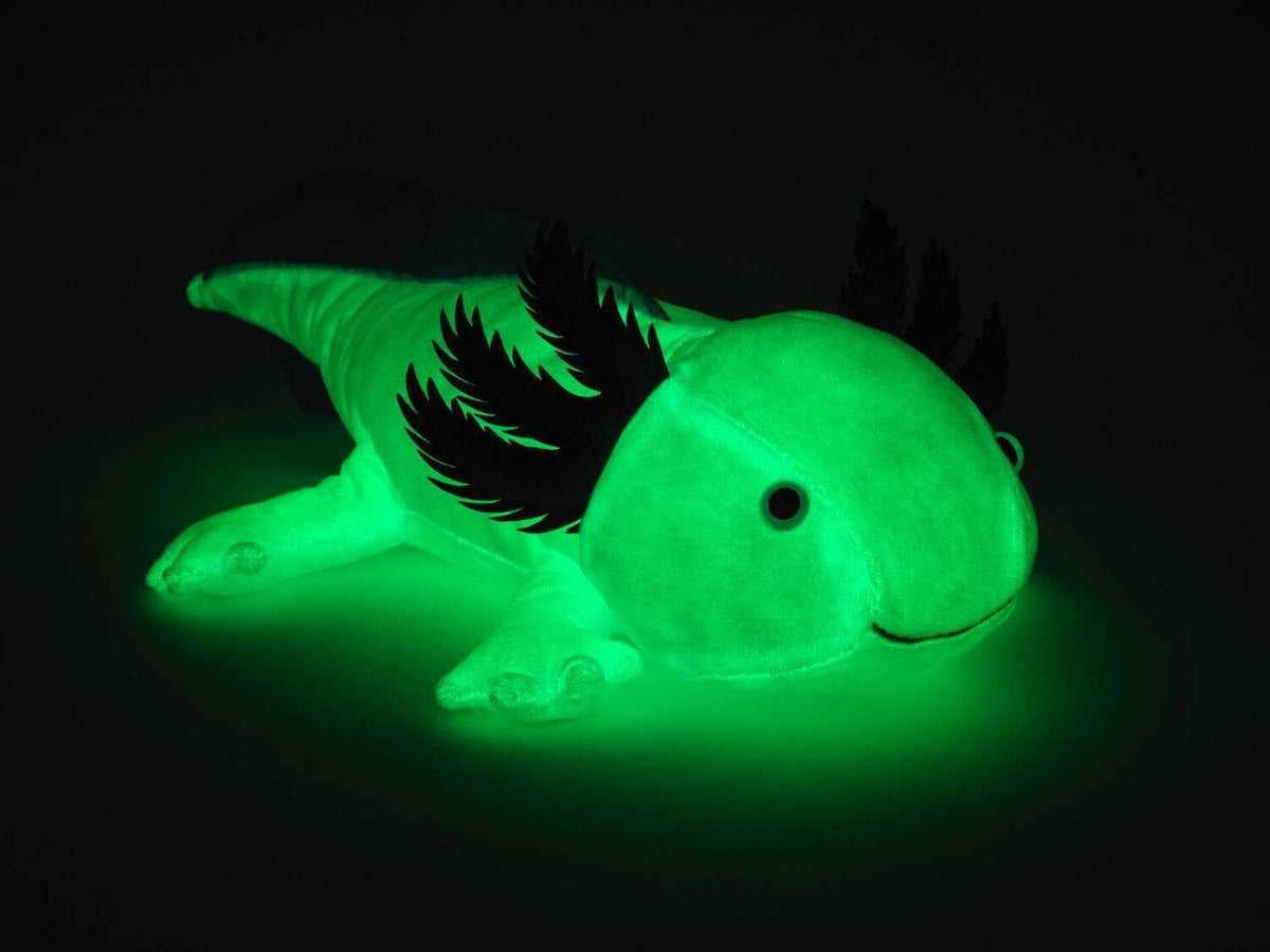 Peluche axolotl brille dans le noir