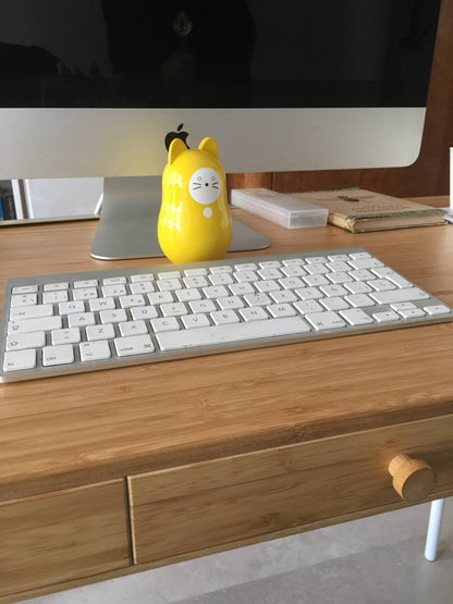 Yellow Daruma Cat "Good Fortune"