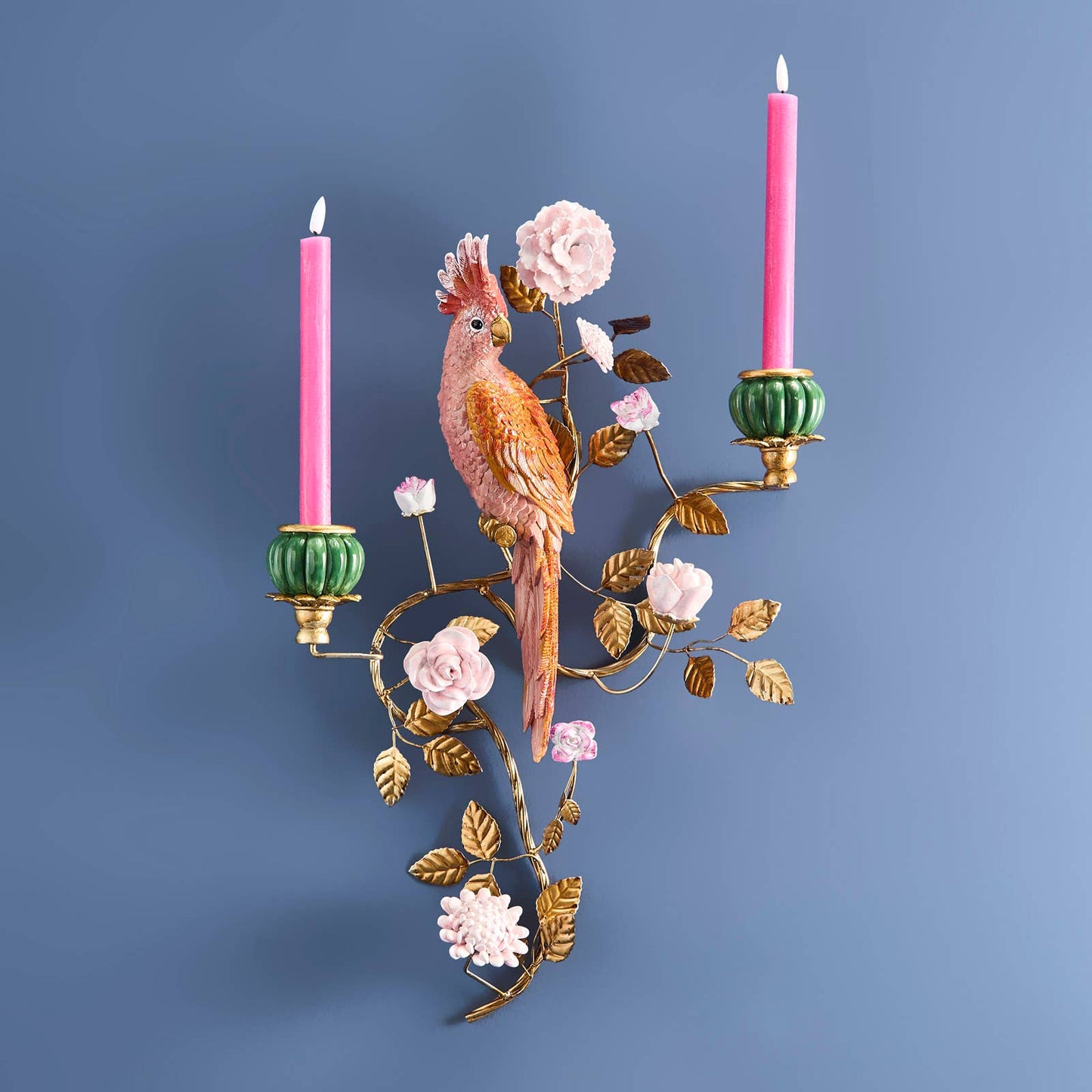 Orange/Gold Parrot Chandelier 39.5 x 12 x 59 cm