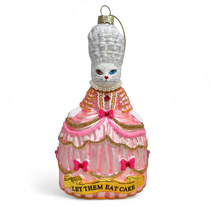 Marie Antoinette “Let Them Eat” White Cat Christmas Ornament