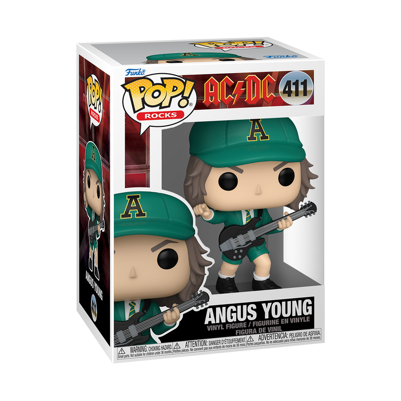 Pop! Angus Young in un abito verde 