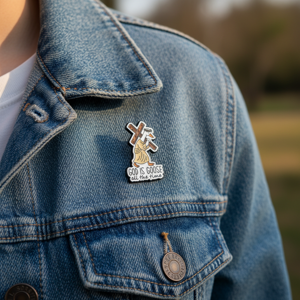 Pin’s Oie « God Is Goose All The Time » - photo produit
