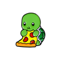 Schildkröten-Pin mit Pizza