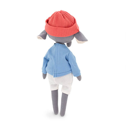 Peluche Alice l’éléphant avec tenue t-shirt bleu et queue de sirène - 29 cm