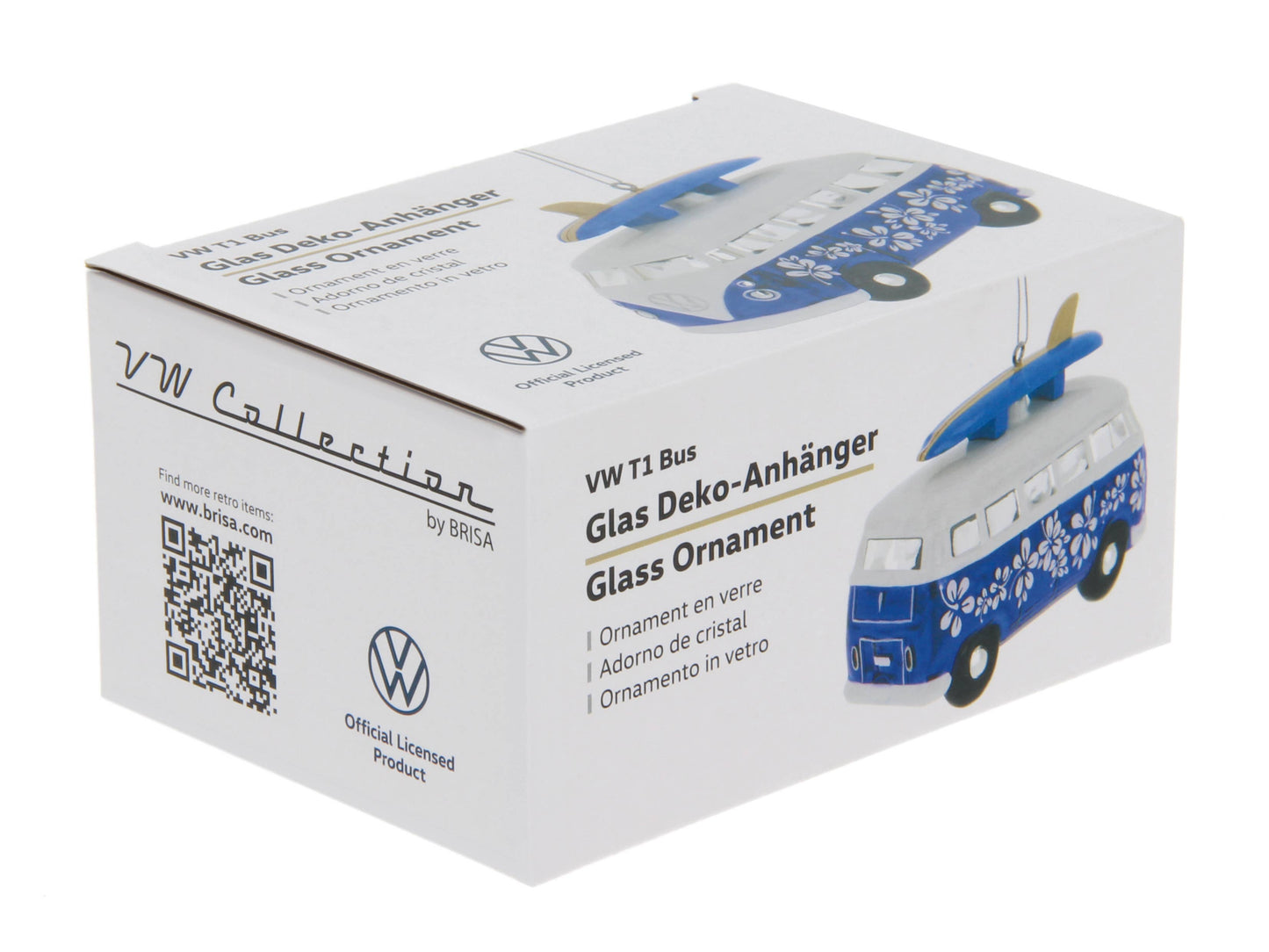 Décoration de Noël en verre VW T1 Bus Surf Édition