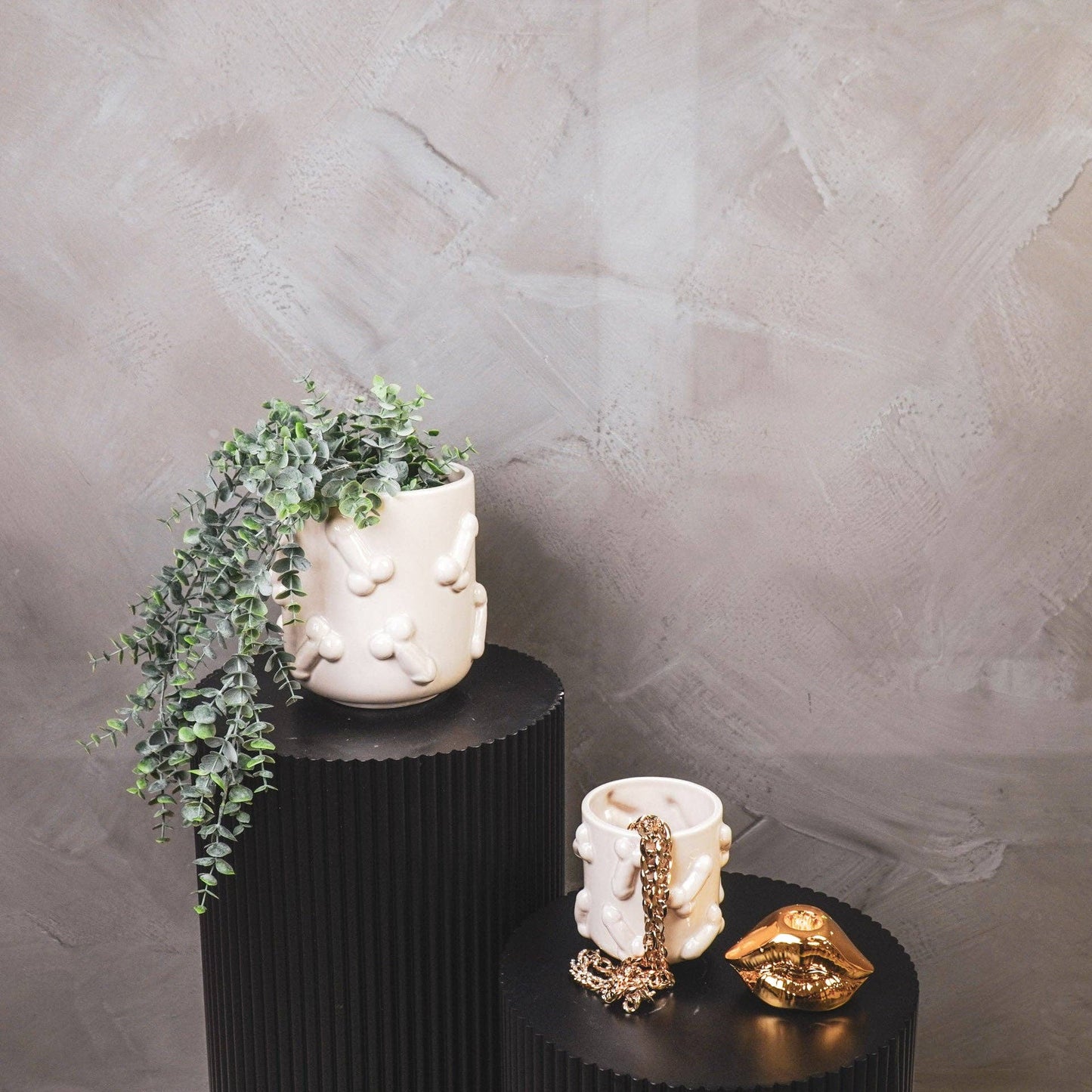Pot - Dick - Ceramic - Beige - 11x11x11.5cm