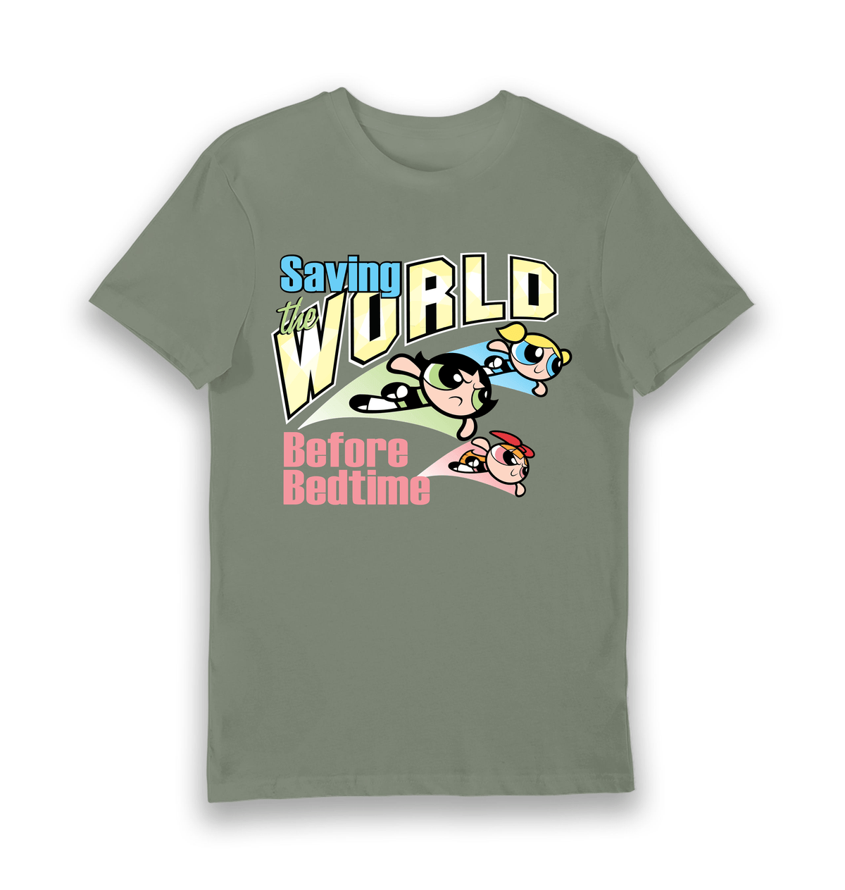 T-shirt adulte Powerpuff Girls Saving The World Before Bedtime