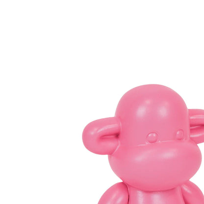 Ornement - Figurine Singe 'La Légende' - Résine de poly - Rose - 20,5x13,5x35cm