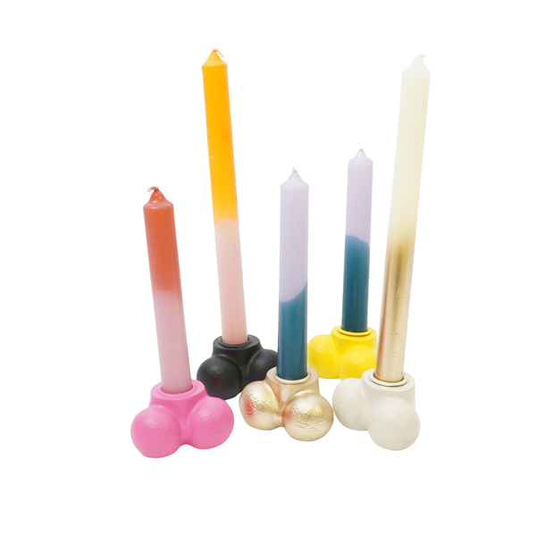 Candle holder - Scrotum - Polyresin - Sand - 7.5x5.5x4cm