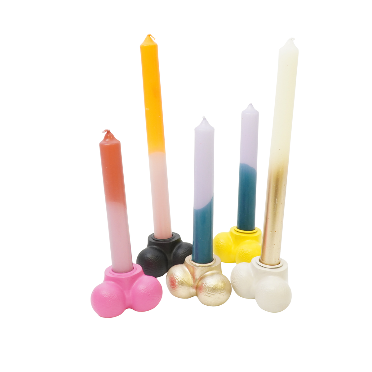 Candle holder - Scrotum - Polyresin - Black - 7.5x5.5x4cm