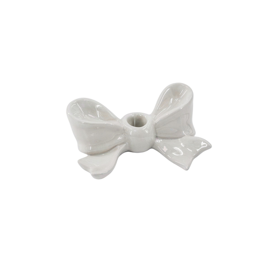 Candlestick - Knot - Ceramic - White - 18x9x7 cm