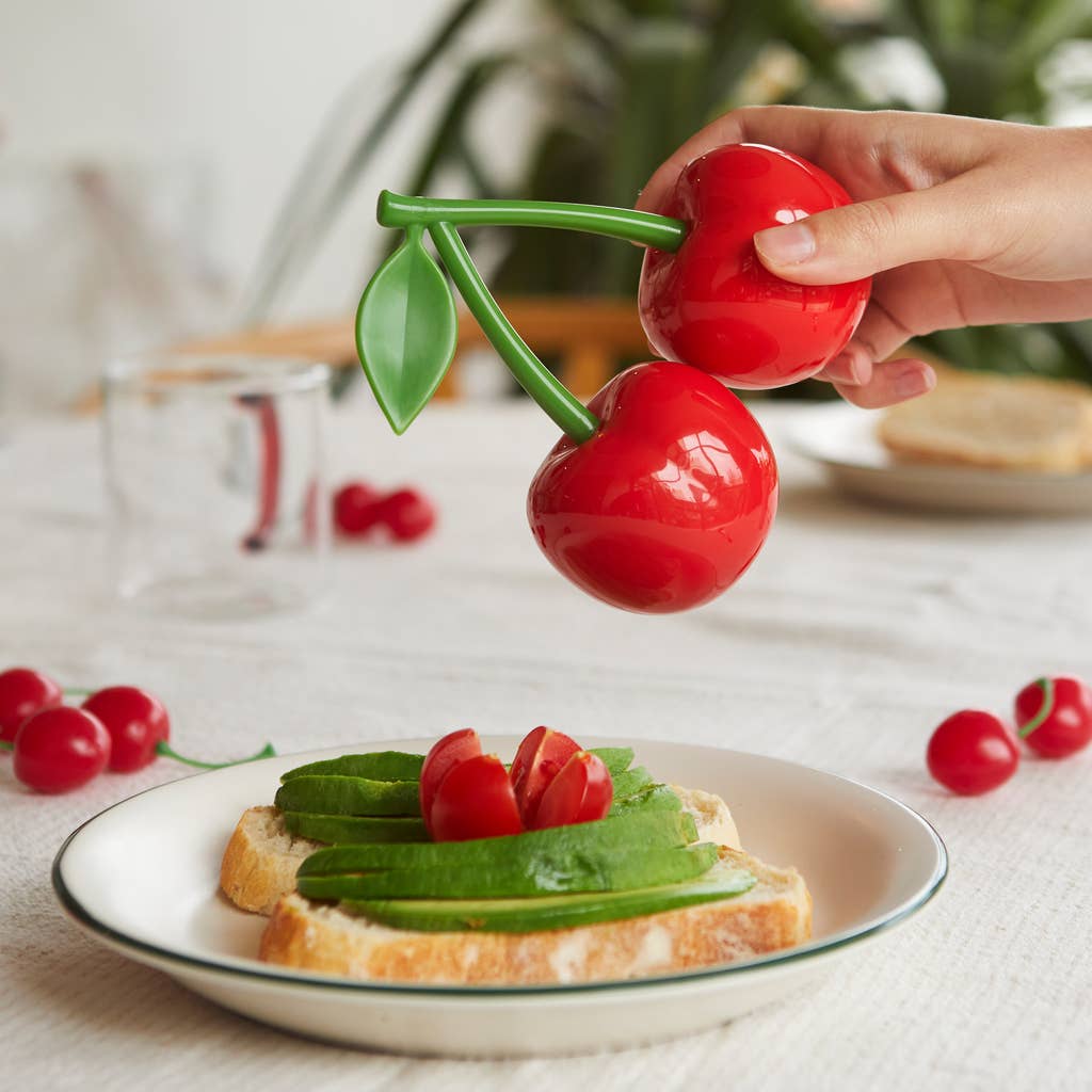 Salt and pepper, cherries