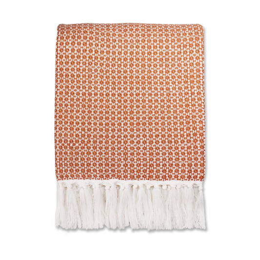 Ayla Clay Orange Plaid – 125 x 150 cm