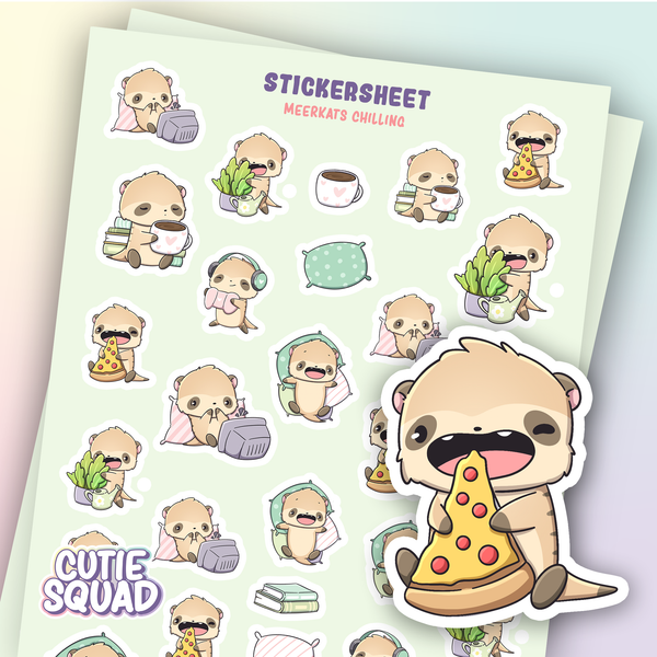 Planches d'autocollants Suricate Chilling