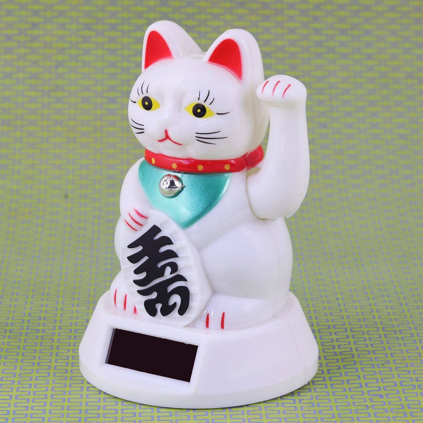 Solar lucky white cat 12cm