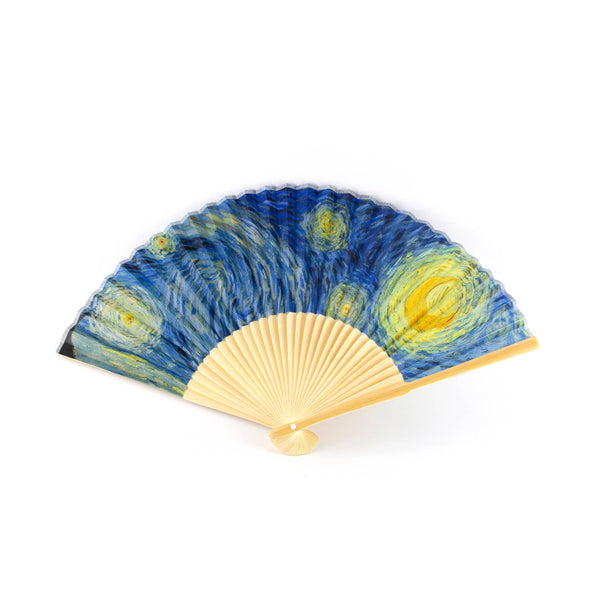 Hand Fan, Bamboo, Van Gogh, The Starry Night