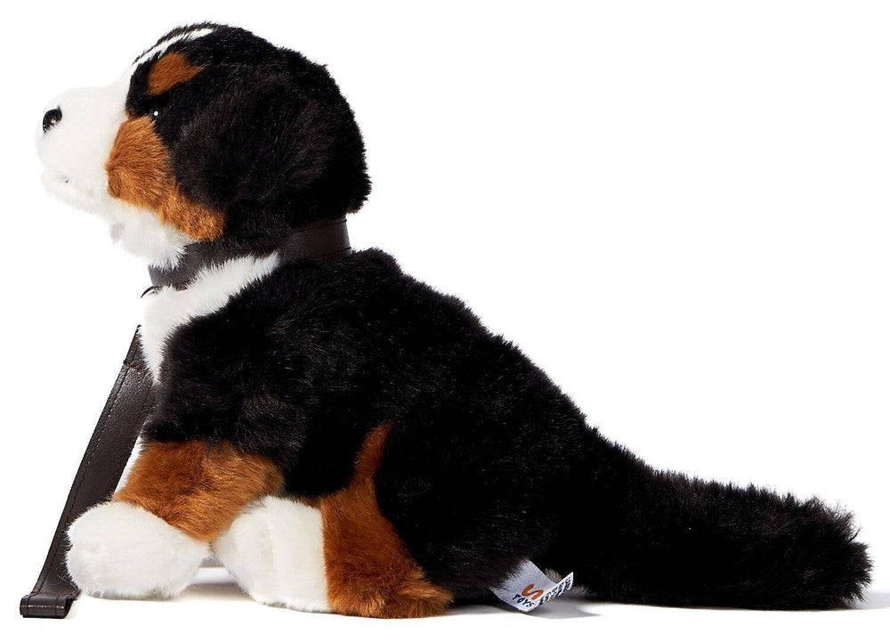 Peluche Chien de Montagne Bernois (avec Laisse) - Avec Voix qui Aboie (Son) - 19 cm (Hauteur)