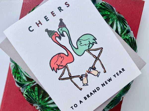 Holiday/New Year Card “Flamingo Bye Bye”