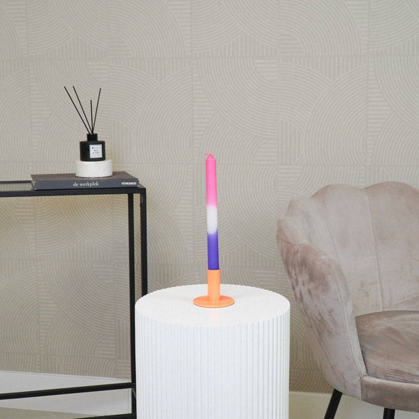 Candlestick - Basic - Metal - Orange - 8x8x6.5cm
