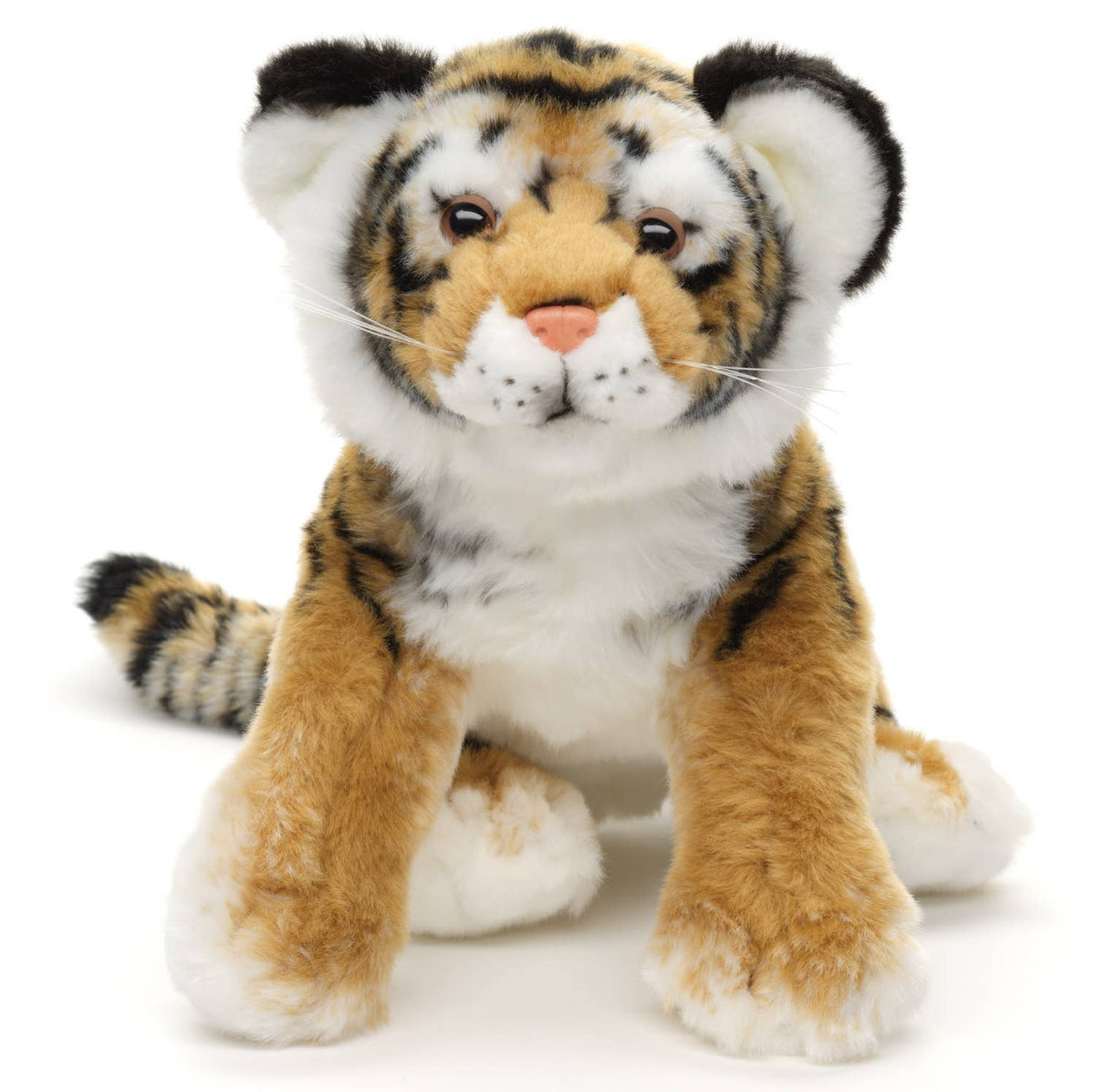 Peluche petit tigre couché doudin