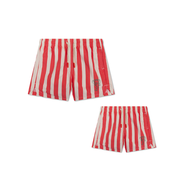 Family Bundle Swimwear - Beige/Red - Lobster Stripe