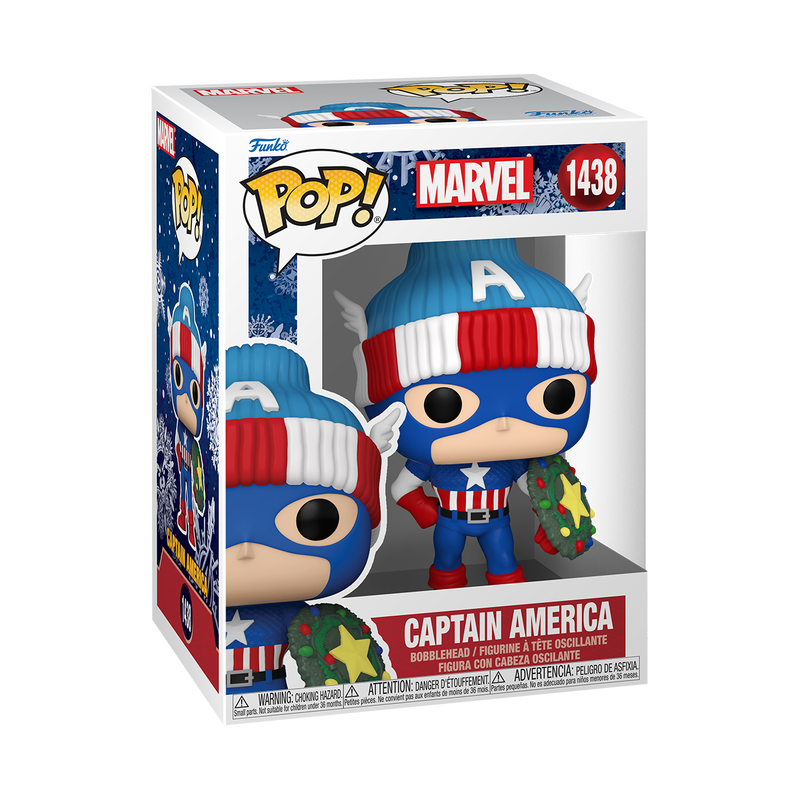 Pop! Capitan America con ghirlanda natalizia 