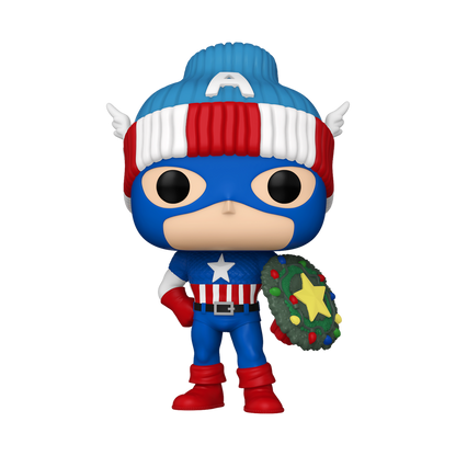 Pop! Captain America avec Couronne de Noël