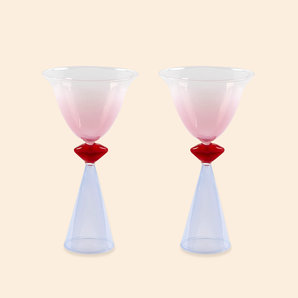 Lip-tinted cocktail glasses - Set of 2