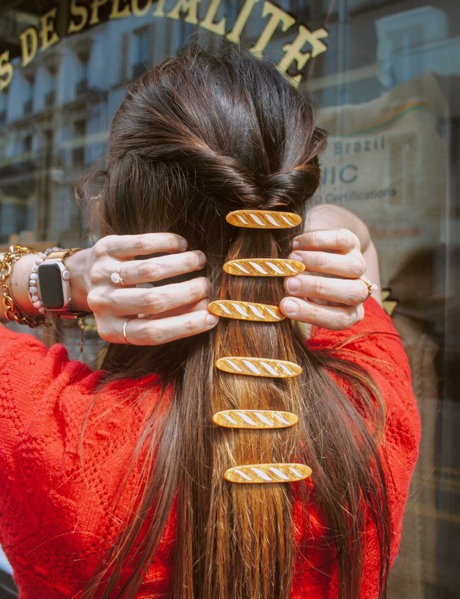 Paris – classiques françaises Barrettes à cheveux Baguettes | Joanna Behar – vue 3