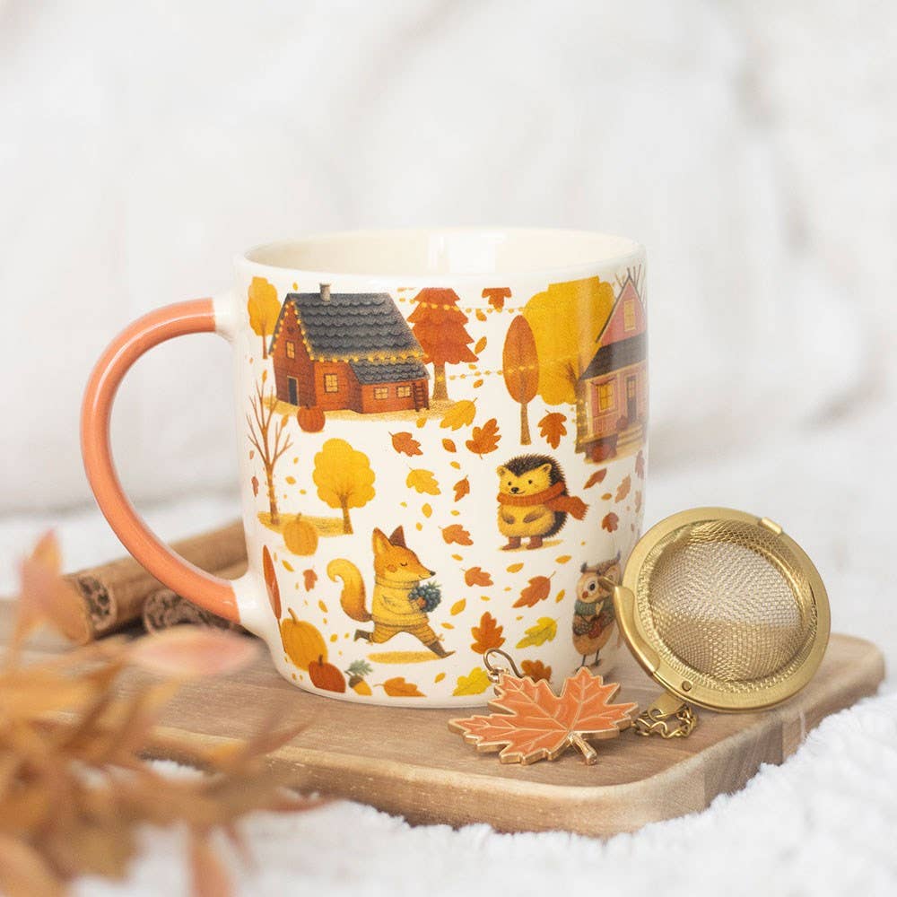 Ensemble Creature Comforts : mug d'automne et passoire à thé