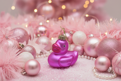 Pink Bath Duck Christmas Ball