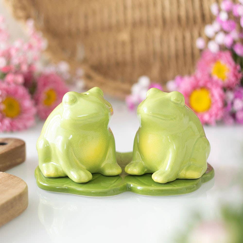 Salière et poivrière Grenouille sur Nénuphar
