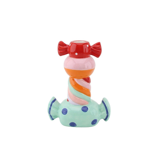 Toffee Candy Candle Holder - Multicoloured - 13x7x20cm