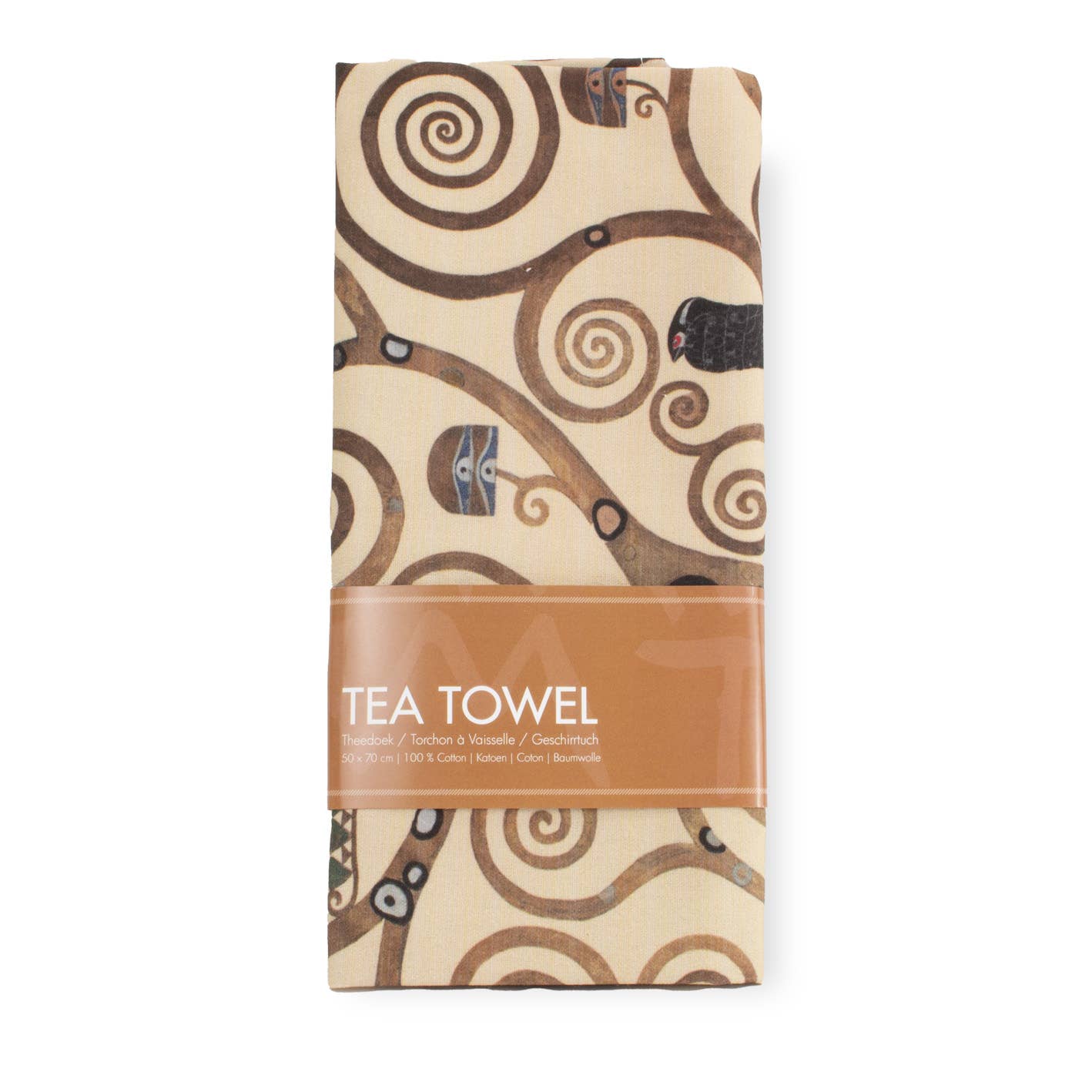 Tea towel with Klimt tree pattern