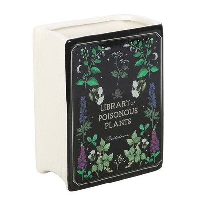 Gothic botanical book-shaped vase of poisonous plants