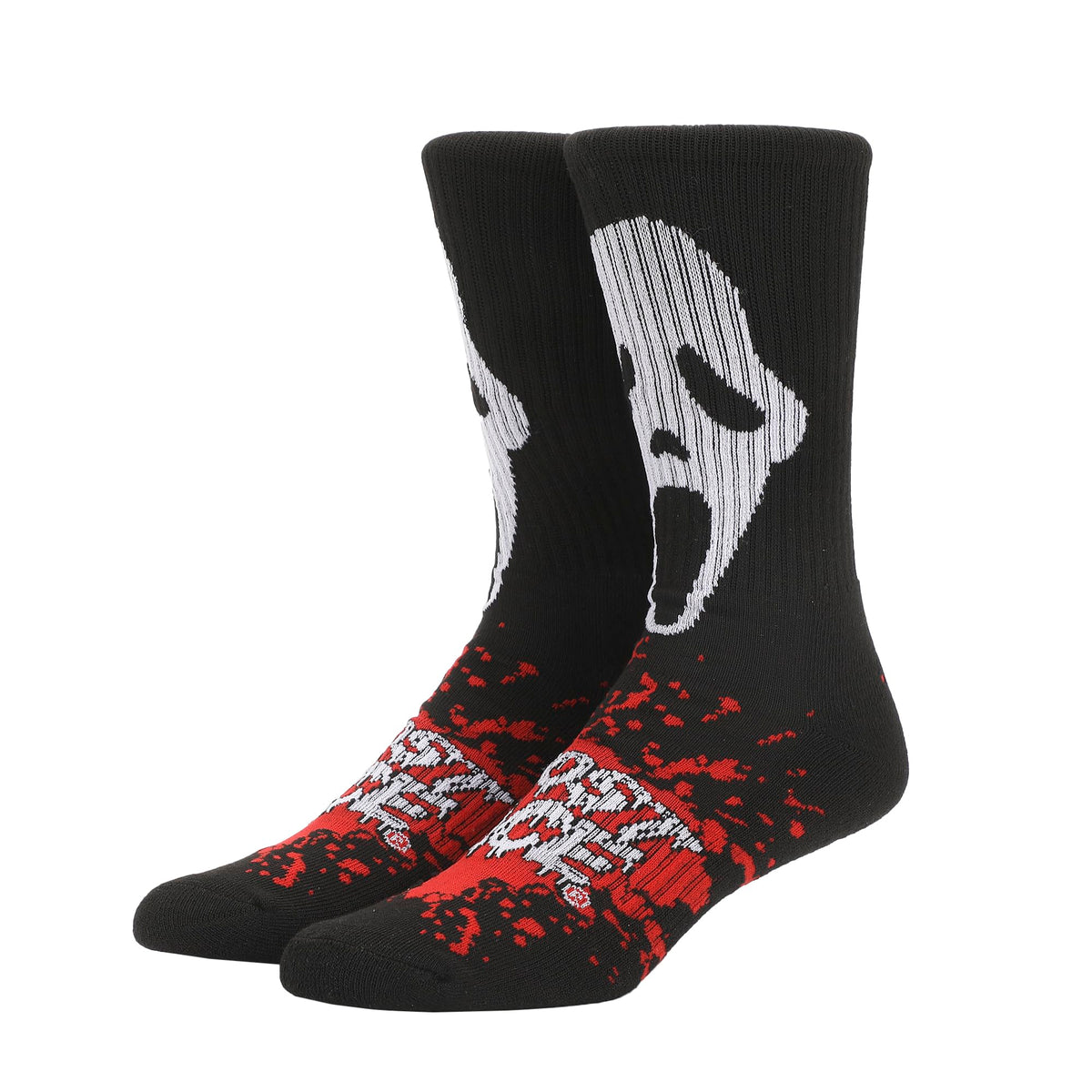 Chaussettes homme Ghost Face - Ghostface Mask avec texte et Splatter Athletic