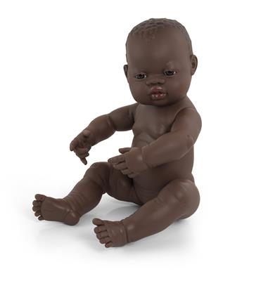 ML Poupées: POUPÉE BÉBÉ FILLE AFRICAINE 40cm, parfumée vanille, imperméable, poupée sexuée, en résine. Made in Spain, 10m+
