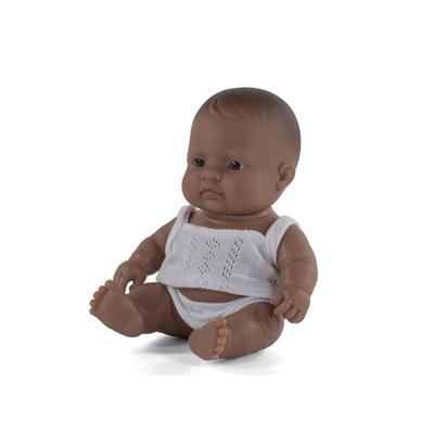 ML Poupées: POUPÉE BÉBÉ GARCON LATINO-AMERICAIN 21cm, parfumée vanille, imperméable, poupée sexuée, en résine en boîte cadeau. Made in Spain, 10m+