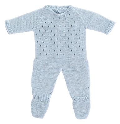 ML Poupées: PYJAMA bleu 38cm, éco et recyclé, sur un cintre, 3+