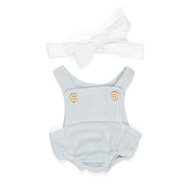ML Poupées: BARBOTEUSE bleu pour fille 32cm, 2 pièces, avec ruban à cheveux, avec cintre, 3+
