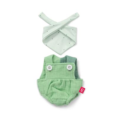 ML Poupées: BARBOTEUSE vert pour garçon 21cm, 2 pièces, avec foulard, avec cintre, 3+